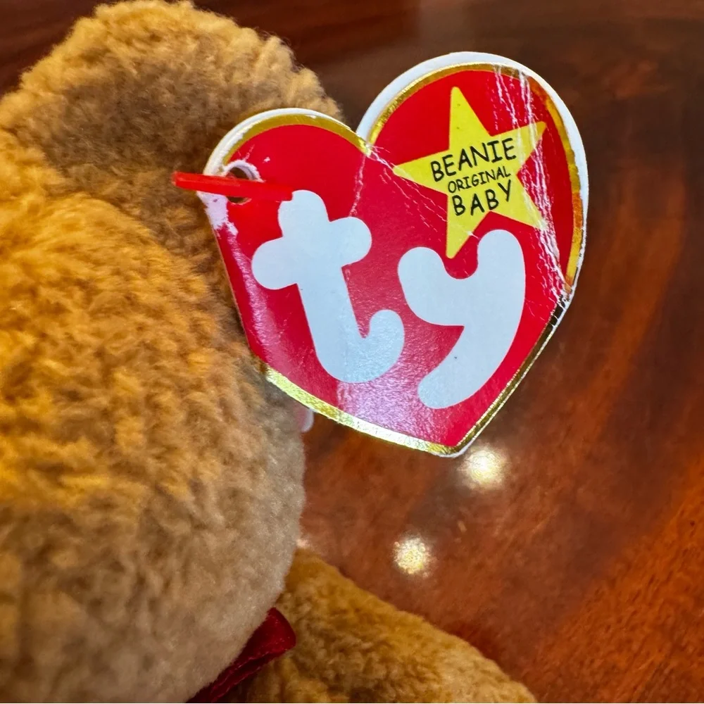 Vintage Ty Beanie Baby Curly Bear PE Pellets 5th Gen Tags